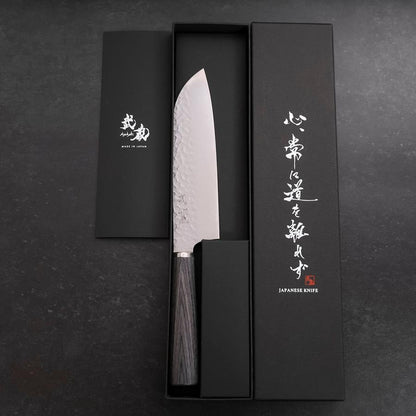Santoku VG-10 Tsuchime Cherry Charcoal Handle 165mm