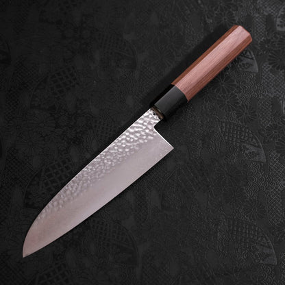 Santoku VG-10 Tsuchime Damascus Walnut Handle 165mm