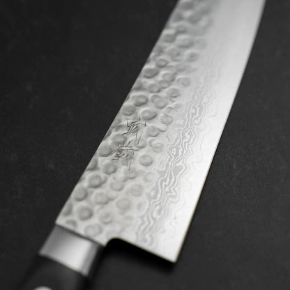 Santoku VG-10 Tsuchime Damascus Western Black Handle 180mm
