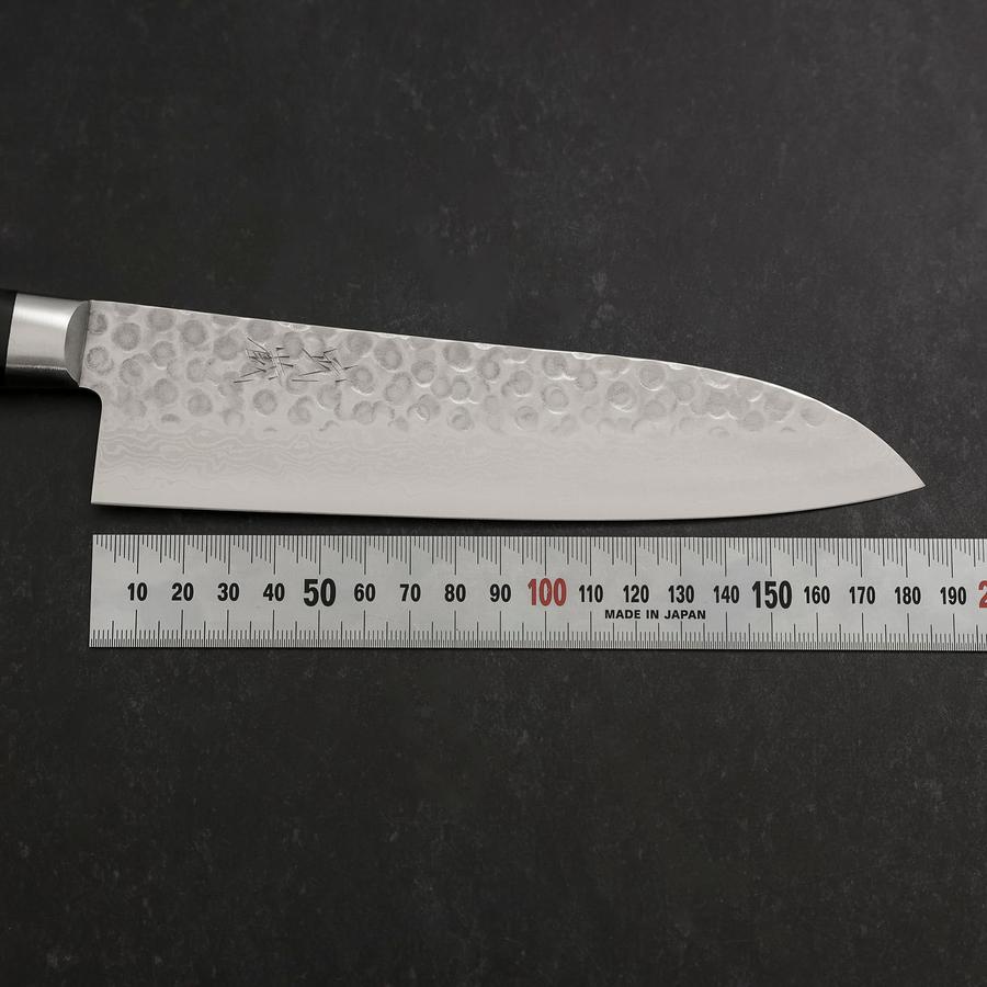 Santoku VG-10 Tsuchime Damascus Western Black Handle 180mm