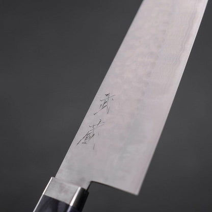 Santoku VG-10 Tsuchime Damascus Western Blue Handle 170mm