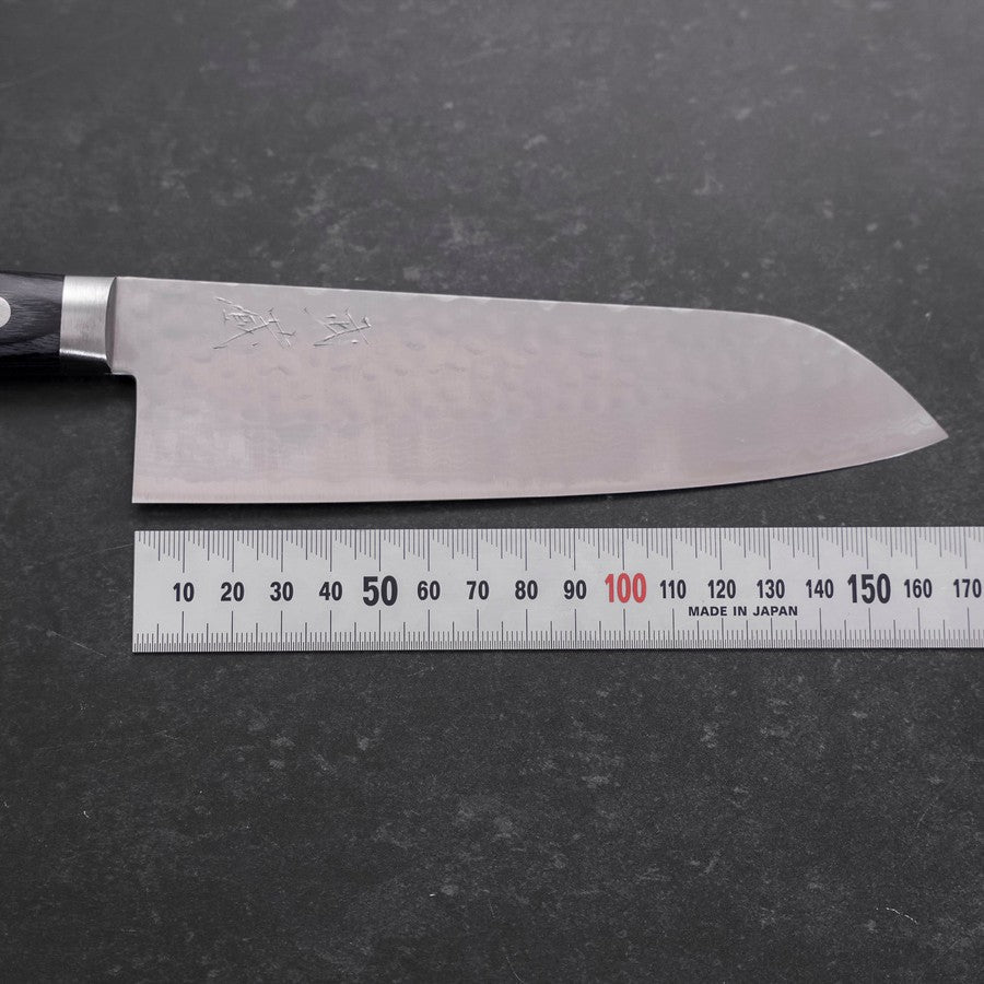 Santoku VG-10 Tsuchime Damascus Western Blue Handle 170mm