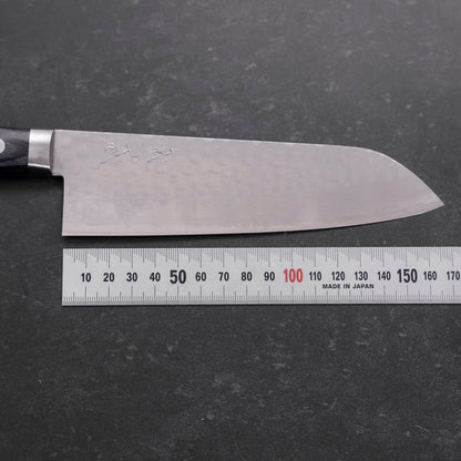 Santoku VG-10 Tsuchime Damascus Western Blue Handle 170mm