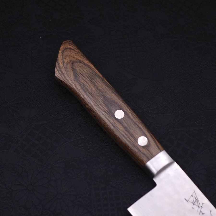 Santoku VG-10 Tsuchime Damascus Western Brown Handle 170mm