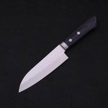 Santoku VG-10 Tsuchime Damascus Western Dark Blue Handle 130mm