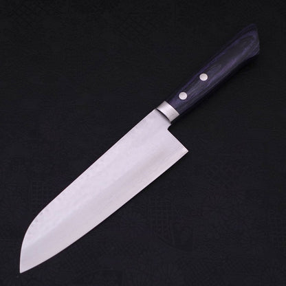 Santoku VG-10 Tsuchime Damascus Western Dark Blue Handle 170mm