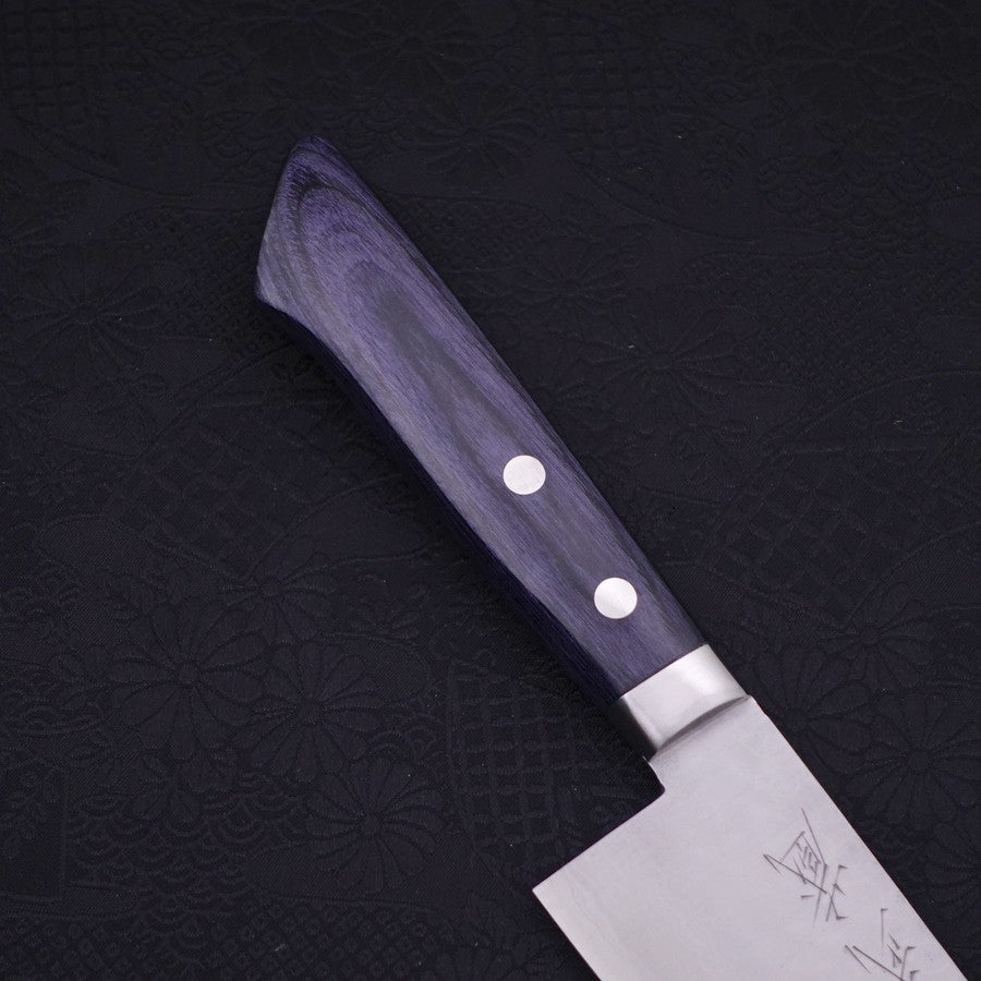 Santoku VG-10 Tsuchime Damascus Western Dark Blue Handle 170mm