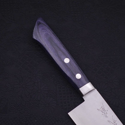 Santoku VG-10 Tsuchime Damascus Western Dark Blue Handle 170mm