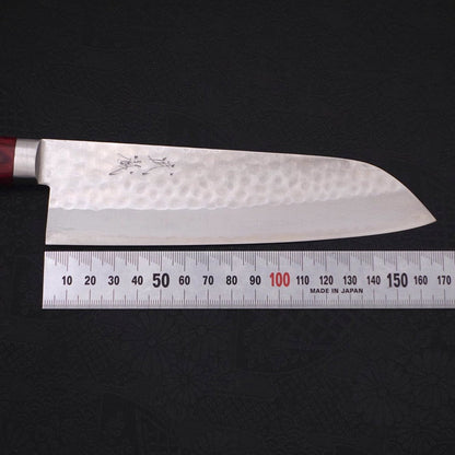 Santoku VG-10 Tsuchime Damascus Western Red Handle 170mm