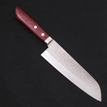 Santoku VG-10 Tsuchime Damascus Western Red Handle 170mm