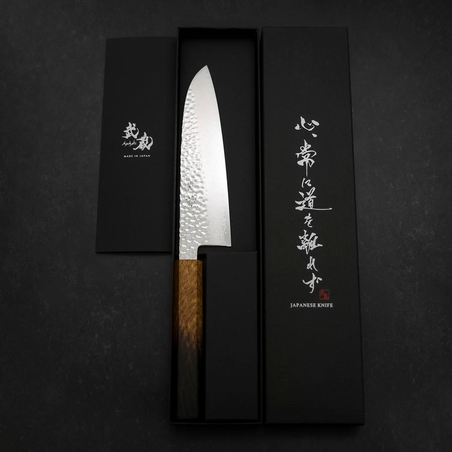 Santoku VG-10 Tsuchime Damascus Yaki-Urushi Handle 170mm