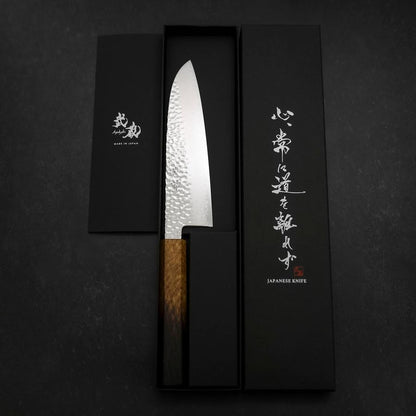 Santoku VG-10 Tsuchime Damascus Yaki-Urushi Handle 170mm
