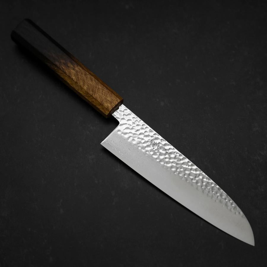 Santoku VG-10 Tsuchime Damascus Yaki-Urushi Handle 170mm