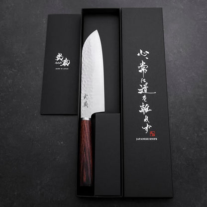 Santoku VG-10 Tsuchime Oval Mahogany Handle 165mm