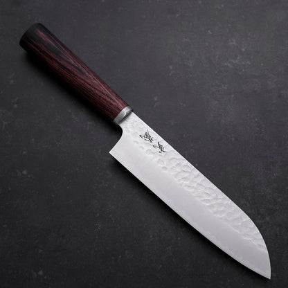 Santoku VG-10 Tsuchime Oval Mahogany Handle 165mm