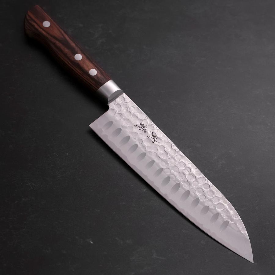Santoku VG-10 Tsuchime Western Mahogany Handle 175mm
