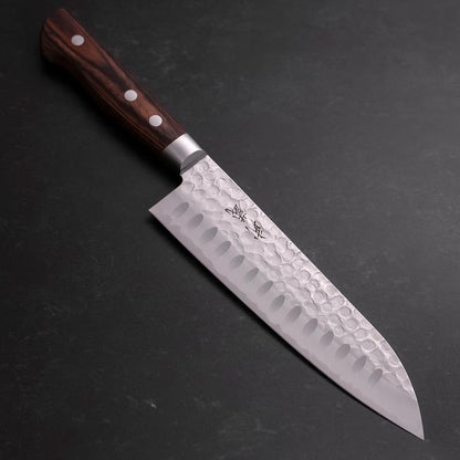 Santoku VG-10 Tsuchime Western Mahogany Handle 175mm