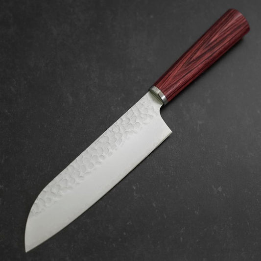 Santoku VG-10 Tsuchime Western Red Handle 165mm