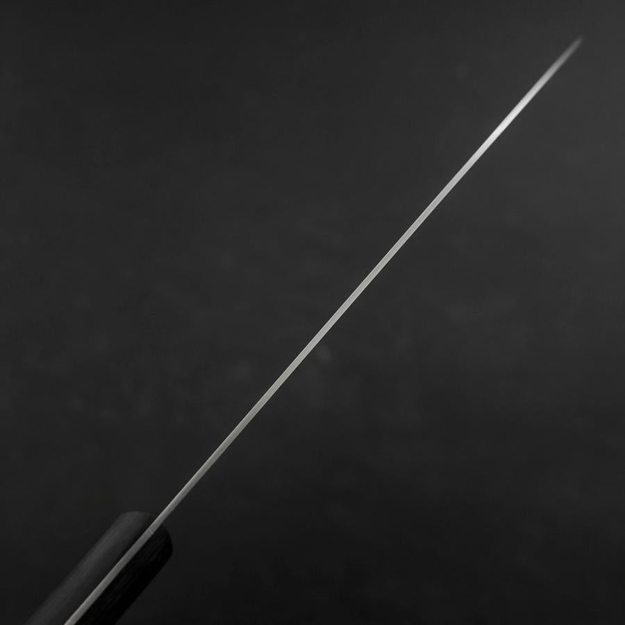 Santoku White Steel #2 Stainless Clad Polished Western Black Handle 170mm