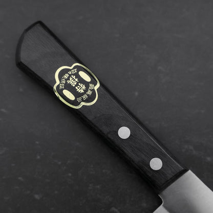 Santoku White Steel #2 Stainless Clad Polished Western Black Handle 170mm