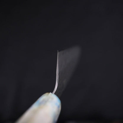 Santoku White Steel #1 Stainless Clad Tsuchime Ocean White Mix Handle 165mm