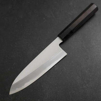 Santoku White Steel #2 Kasumi Chokin Nami Fuji Buffalo Ebony Handle 180mm