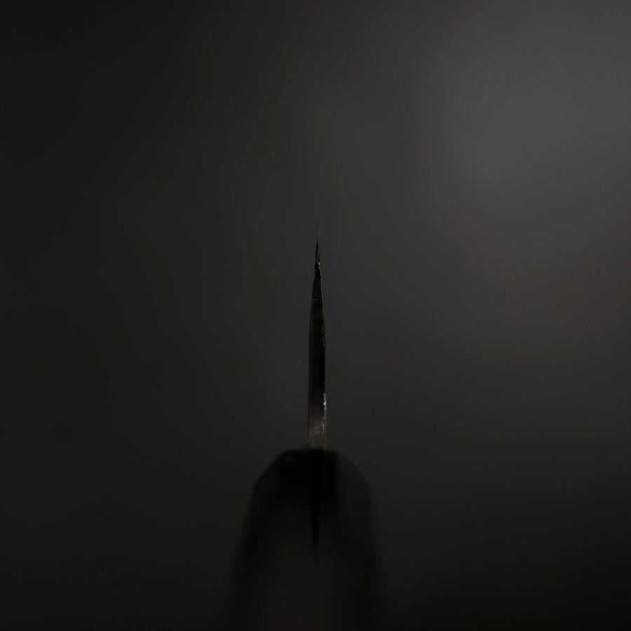 Santoku White Steel #2 Kasumi Chokin Nami Fuji Buffalo Ebony Handle 180mm