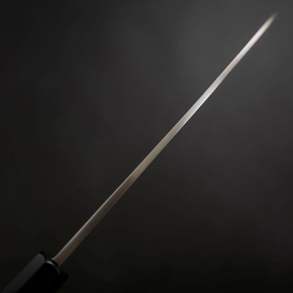 Santoku White Steel #2 Kasumi Chokin Nami Fuji Buffalo Ebony Handle 180mm