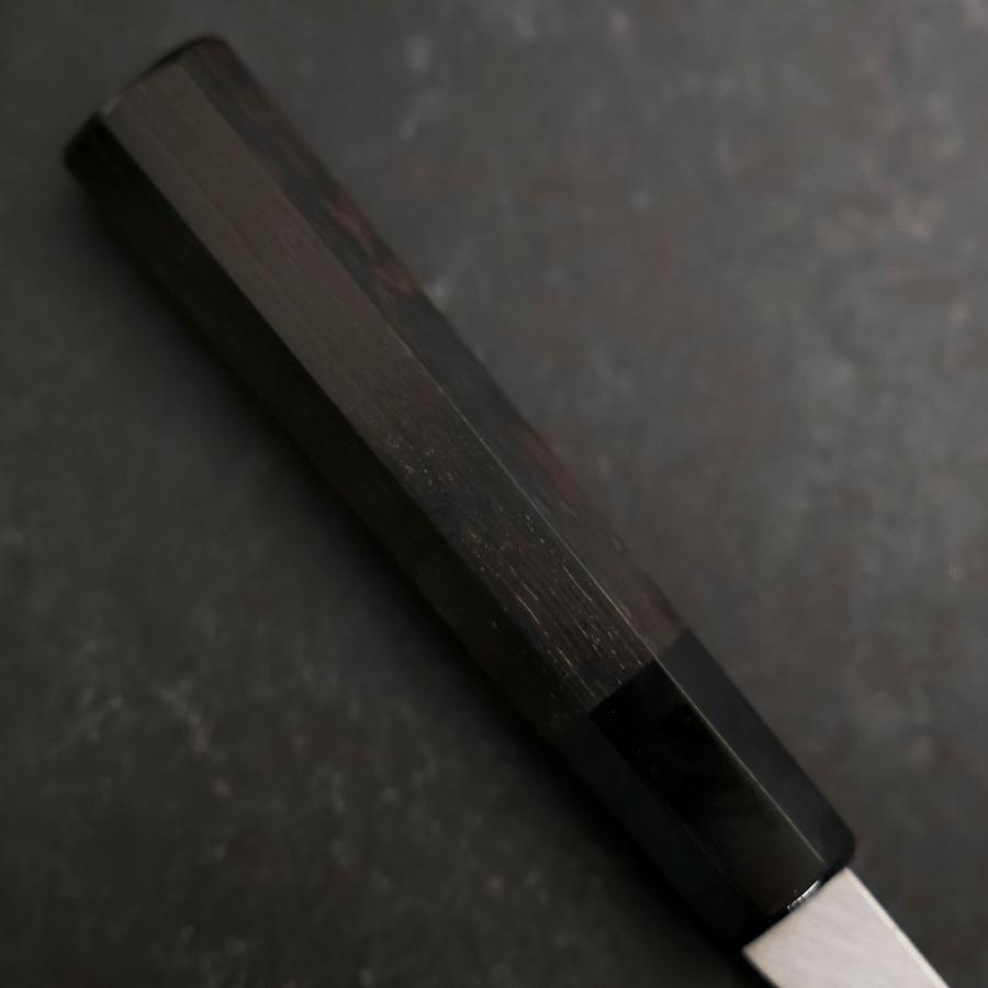 Santoku White Steel #2 Kasumi Chokin Nami Fuji Buffalo Ebony Handle 180mm