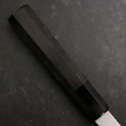 Santoku White Steel #2 Kasumi Chokin Nami Fuji Buffalo Ebony Handle 180mm