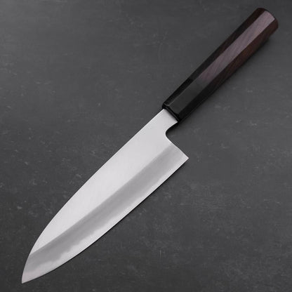 Santoku White Steel #2 Kasumi Chokin Sakura Fuji Buffalo Ebony Handle 180mm