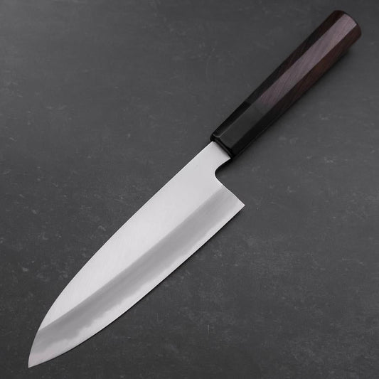 Santoku White Steel #2 Kasumi Chokin Sakura Fuji Buffalo Ebony Handle 180mm