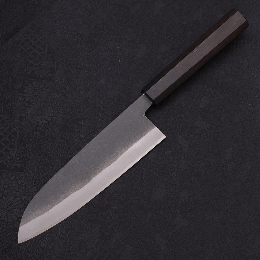 Santoku White Steel #2 Kurouchi Chokin Eagle Buffalo Ebony Handle 170mm