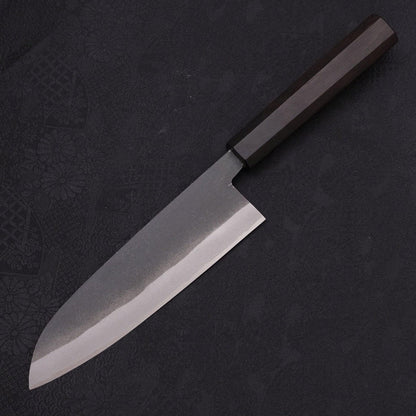 Santoku White Steel #2 Kurouchi Chokin Eagle Buffalo Ebony Handle 170mm