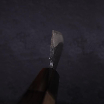 Santoku White Steel #2 Kurouchi Chokin Samurai Full Moon Buffalo Ebony Handle 170mm