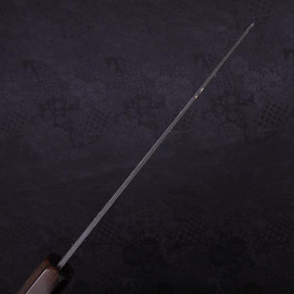 Santoku White Steel #2 Kurouchi Chokin Samurai Full Moon Buffalo Ebony Handle 170mm