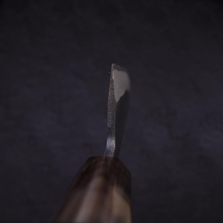 Santoku White Steel #2 Kurouchi Chokin Samurai New Moon Buffalo Ebony Handle 170mm