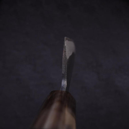 Santoku White Steel #2 Kurouchi Chokin Samurai New Moon Buffalo Ebony Handle 170mm