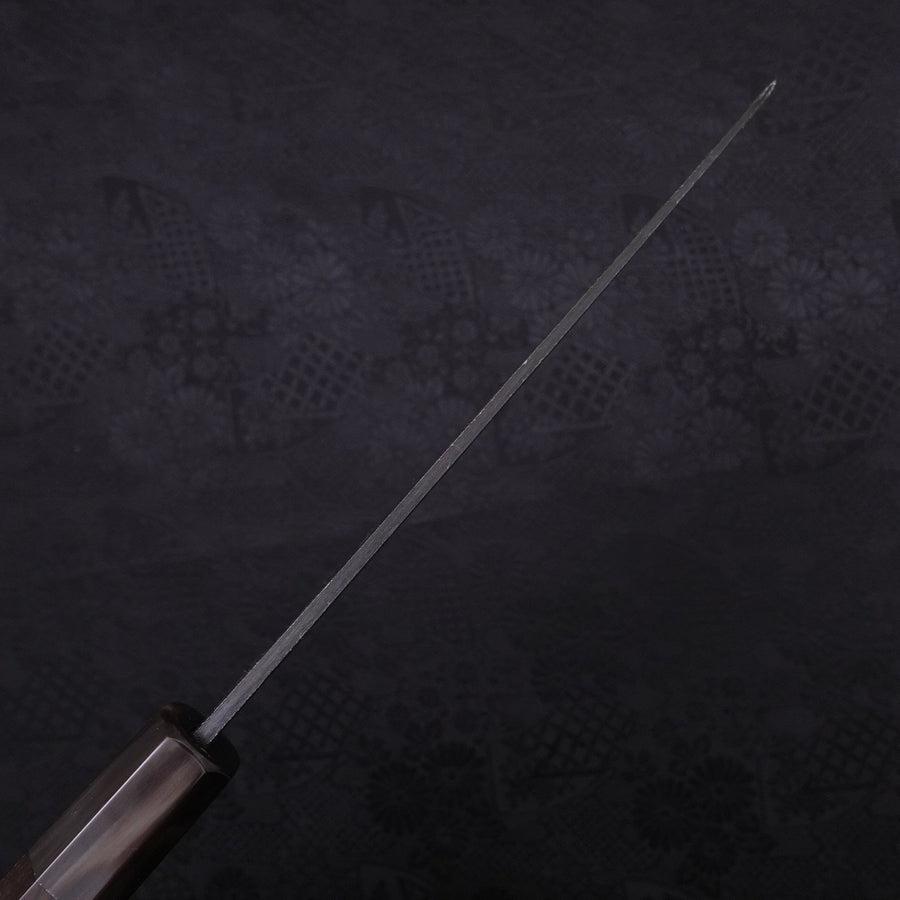 Santoku White Steel #2 Kurouchi Chokin Samurai New Moon Buffalo Ebony Handle 170mm