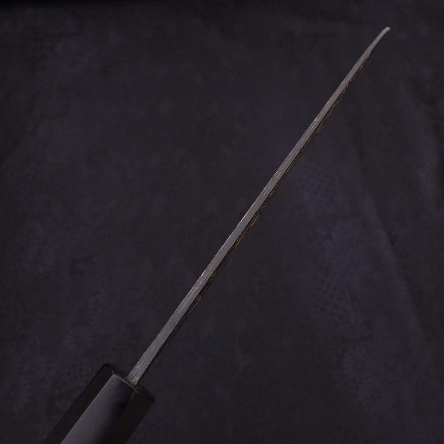 Santoku White Steel #2 Kurouchi Chokin Tiger-Bamboo Buffalo Ebony Handle 170mm