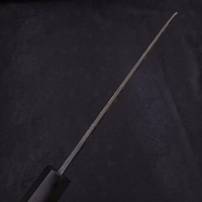 Santoku White Steel #2 Kurouchi Chokin Tiger-Bamboo Buffalo Ebony Handle 170mm