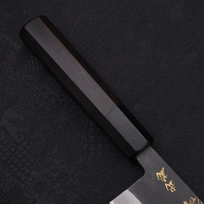 Santoku White Steel #2 Kurouchi Chokin Ukiyo-E Buffalo Ebony Handle 170mm