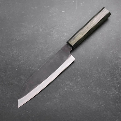 Santoku White Steel #2 Kurouchi Green Urushi Handle 165mm