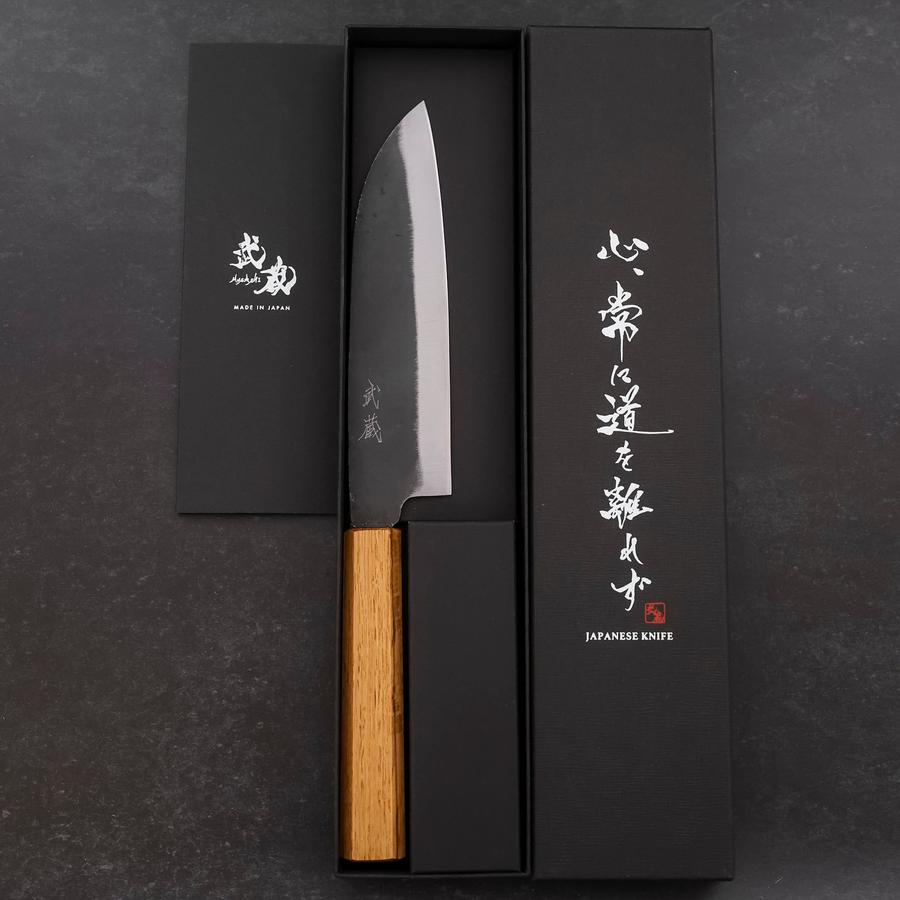 Santoku White Steel #2 Kurouchi Oak Handle 165mm