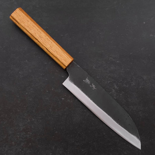 Santoku White Steel #2 Kurouchi Oak Handle 165mm