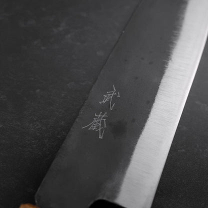 Santoku White Steel #2 Kurouchi Yaki Urushi Handle 165mm