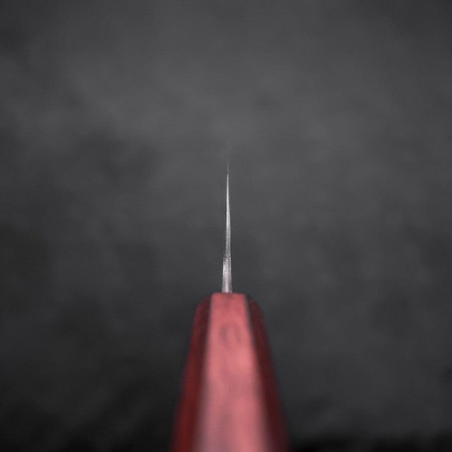 Santoku White Steel #2 Nashiji Stainless Clad Purple Urushi Handle 165mm