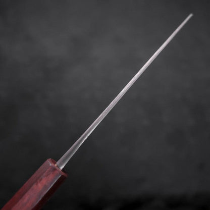 Santoku White Steel #2 Nashiji Stainless Clad Purple Urushi Handle 165mm