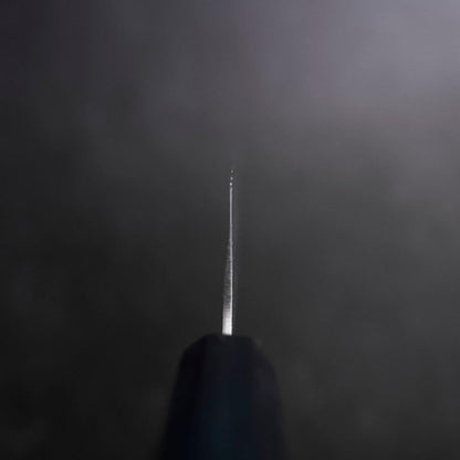 Santoku White Steel #2 Tsuchime Dark Blue Urushi Handle 165mm