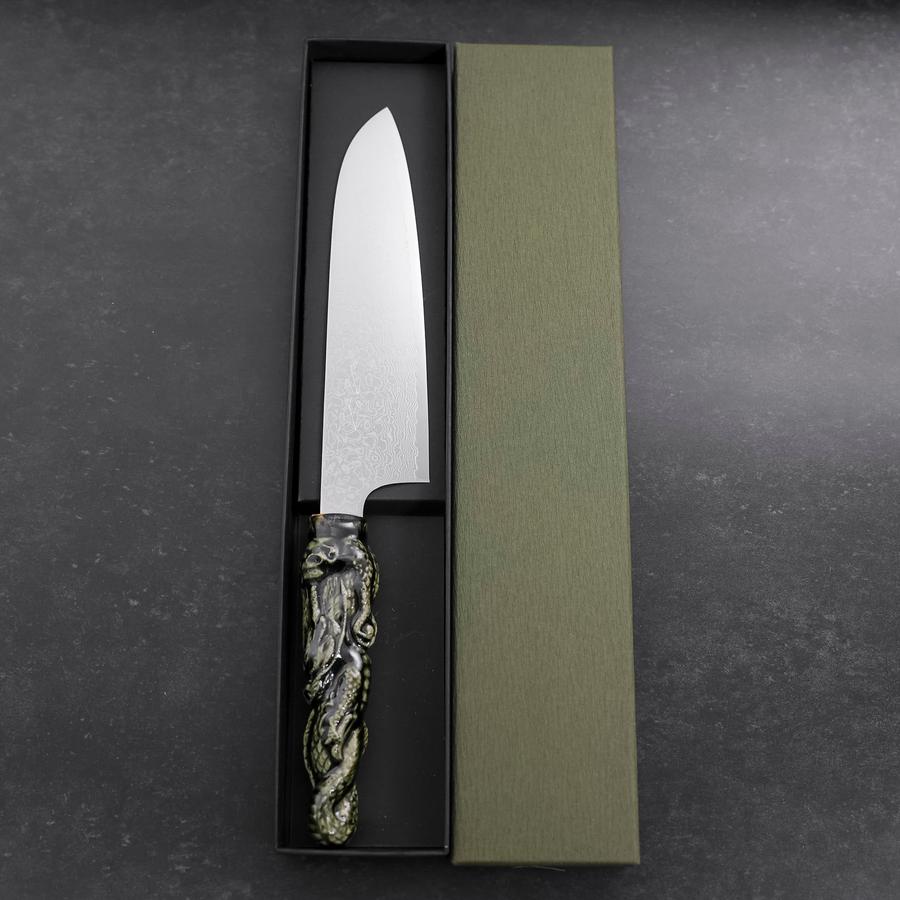 Santoku ZA-18 Damascus Ceramics Dragon Handle 180mm